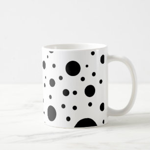 Zwart en wit willekeurige stippen koffiemok
