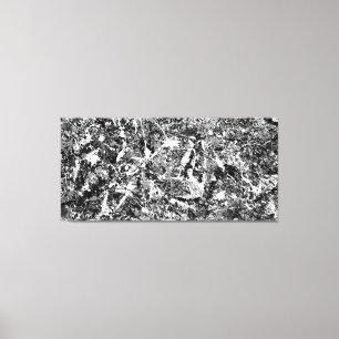 ZWART EN WIT XII - Action painting -Abstract- Canvas Afdruk