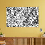 ZWART EN WIT XXV - Action painting -Abstract- Canvas Afdruk (Insitu (Woonkamer))