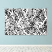 ZWART EN WIT XXV - Action painting -Abstract- Canvas Afdruk (Insitu (Houten vloer))