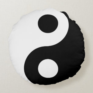 Zwart en Wit Yin Yang Rond Kussen