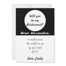 Zwart en wit zal je mijn bruidsmeisje zijn