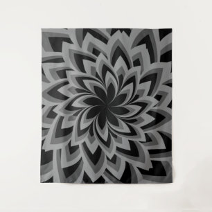 ZWART EN WITTE DRALENBLOEMEN WANDKLEED