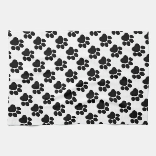 ZWART- en WITTE-hondeverf Ver 2 A007 Theedoek (Horizontaal)