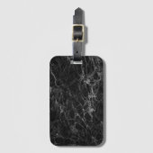Zwart en witte marmer textuur bagagelabel (Voorkant (verticaal))