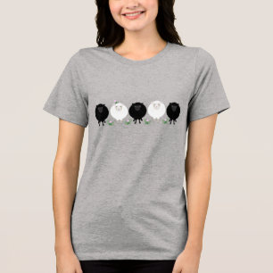 Zwart en Witte Schapen  Tri-Blend Shirt
