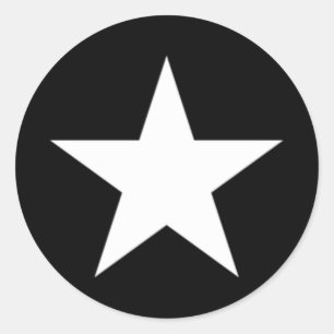 Zwart en witte ster ronde sticker