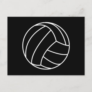 ZWART EN WITTE VOLLEYBALL zomersport Briefkaart