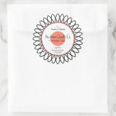 Zwart en Zalm Spiro Flower Candle Jar Label (Tas)