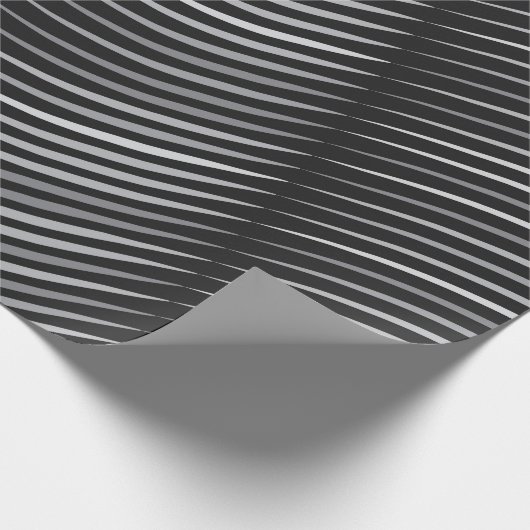 zwart en zilver abstract ontwerp cadeaupapier (Hoek)