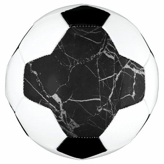 Zwart en zilver adermarmer voetbal (Voorkant)