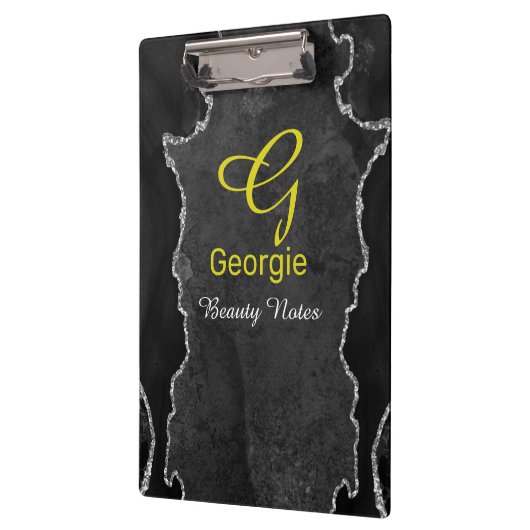 Zwart en zilver Agate-klembord Klembord (Links)