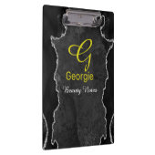 Zwart en zilver Agate-klembord Klembord (Rechts)