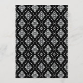 zwart en zilver Art Deco bruiloft diner Menu (Achterkant)