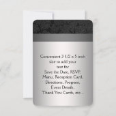 Zwart en Zilver Bat Mitzvah RSVP Kaartje (Achterkant)