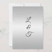 Zwart en Zilver Bruiloft Uitnodiging (Achterkant)