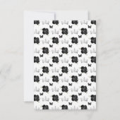 Zwart en Zilver Brunette Hair Princess RSVP Kaartje (Achterkant)