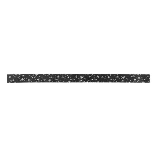 Zwart en Zilver Celestial Star Ribbon Lint (Voorkant)