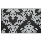 Zwart en zilver Damask Pattern Fabric Stof (Fat Quarter)