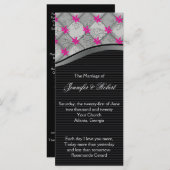 Zwart en Zilver Diamond Stripe Wedding Programma (Voorkant / Achterkant)