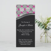 Zwart en Zilver Diamond Stripe Wedding Programma (Staand voorkant)