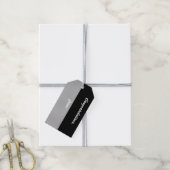 Zwart en Zilver Gefeliciteerd Gift Label Cadeaulabel (Met Touw)
