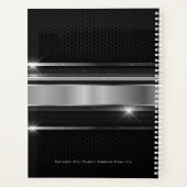 Zwart en zilver geometrisch ontwerp planner (Achterkant)