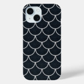 Zwart en zilver geschulpte schaal patroon Case-Mate iPhone case (Achterkant)
