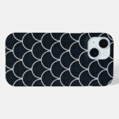 Zwart en zilver geschulpte schaal patroon Case-Mate iPhone case (Achterkant (horizontaal))