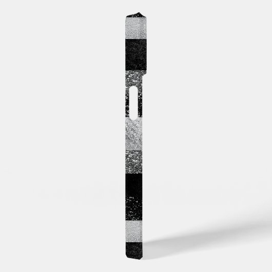 Zwart en zilver Glitter Case-Mate iPhone Case (Achterkant / Rechts)