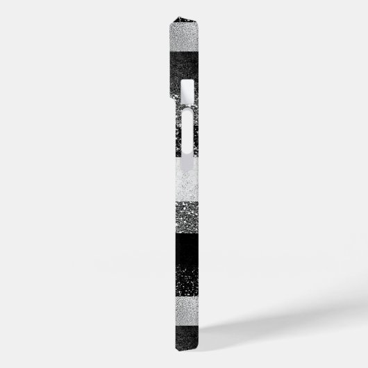 Zwart en zilver Glitter Case-Mate iPhone Case (Achterkant / Links)