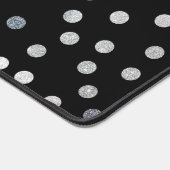 Zwart en Zilver Glitter Dot Patterned Bureaumat (Hoek)
