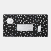 Zwart en Zilver Glitter Dot Patterned Bureaumat (Keyboard & Muis)