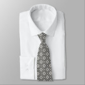 Zwart en zilver grijs Classy Pattern Stropdas (Gebonden)