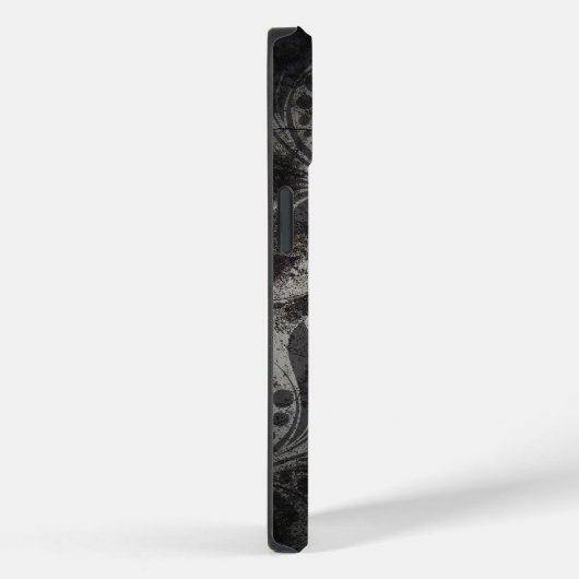 Zwart en zilver Grunge ontwerp Case-Mate iPhone Case (Achterkant / Rechts)