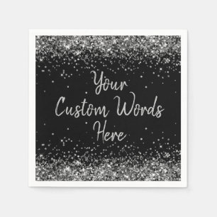 Zwart en Zilver Jubileum Feest Verjaardagsfeest Servet