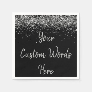 Zwart en Zilver Jubileum Feest Verjaardagsfeest Servet