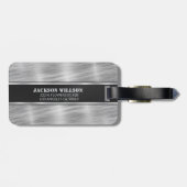 Zwart en zilver metaal bagagelabel (Achterkant horizontaal)