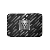Zwart en Zilver Metallic Abstract Badmat (Voorkant)