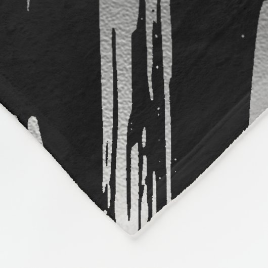 Zwart en Zilver Metallic Abstract Fleece Deken (Hoek)