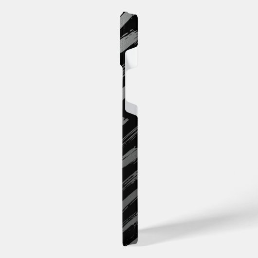 Zwart en Zilver Metallic Abstract iPhone Hoesje (Linkerkant)