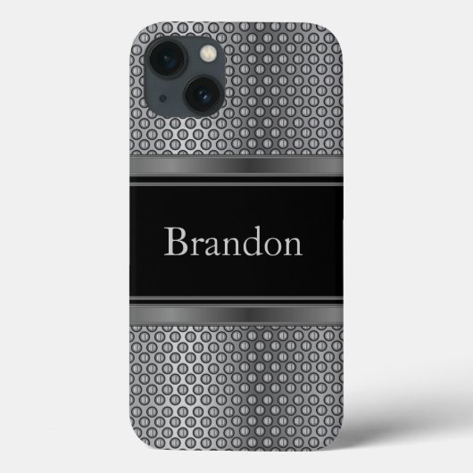 Zwart en zilver Metallic Mesh Case-Mate iPhone Case (Achterkant)