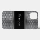 Zwart en zilver Metallic Mesh Case-Mate iPhone Case (Achterkant (horizontaal))