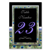 Zwart en Zilver Pauw Tafelnummer (Voorkant)