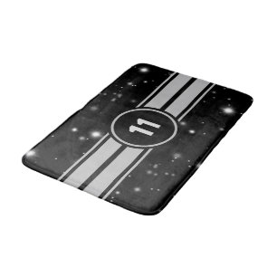 Zwart en Zilver Racing Stripes Starlight Badmat