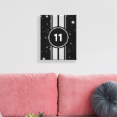 Zwart en Zilver Racing Stripes Starlight Canvas Afdruk (Insitu (Woonkamer))