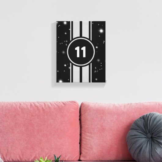 Zwart en Zilver Racing Stripes Starlight Canvas Afdruk (Insitu (Woonkamer))
