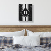 Zwart en Zilver Racing Stripes Starlight Canvas Afdruk (Insitu (Slaapkamer))