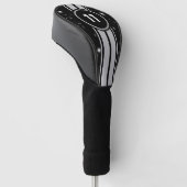 Zwart en Zilver Racing Stripes Starlight Golfheadcover (Schuin)