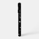 Zwart en Zilver Racing Stripes Starlight iPhone 16 Hoesje (Linkerkant)